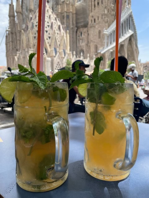 Mojitos near La Sagrada Familia in Barcelona Spain