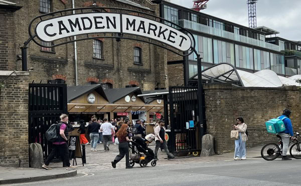 Camden Market entrance in London, England