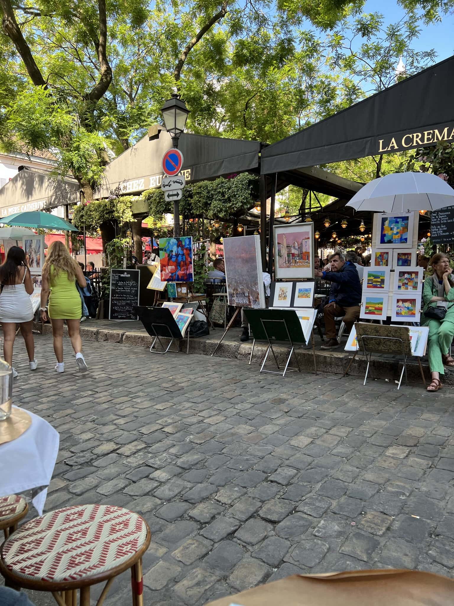 Artists selling paintings and artwork in Montmartre, Paris, France
