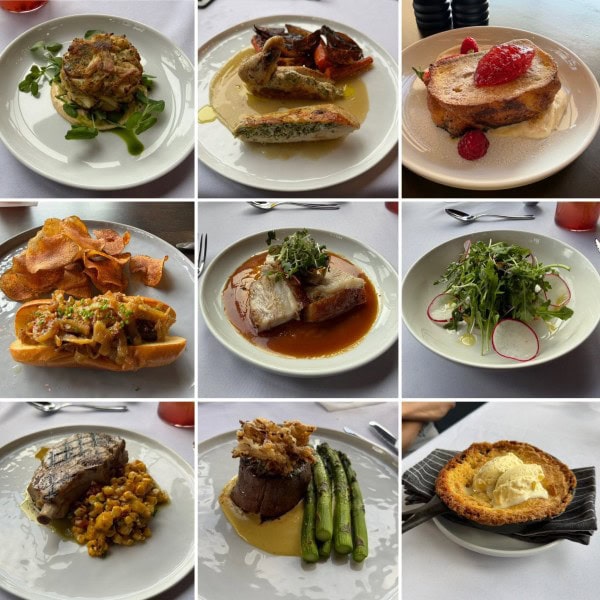 A selection of gourmet meals prepared by Chef Dave at RiverView Ranch Retreat & Western Adventures, showcasing the exceptional all-inclusive dining experience included with every stay.