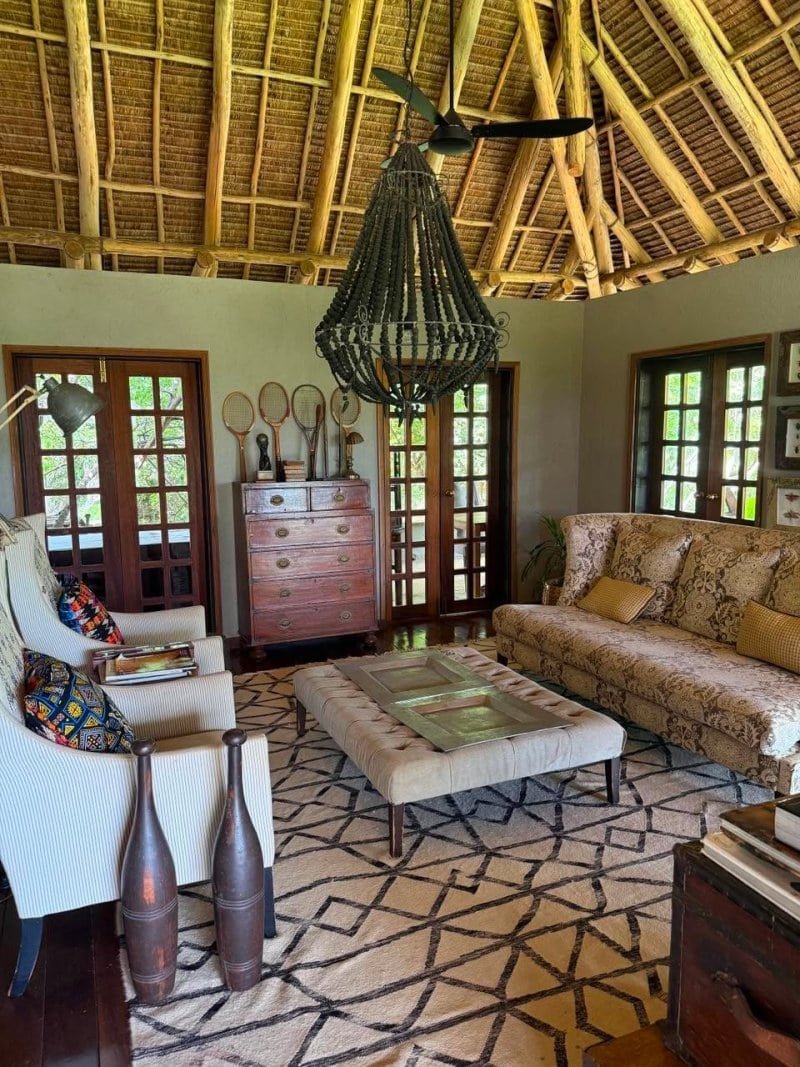 Lobby at Finch Hattons luxury safari lodge in Kenya