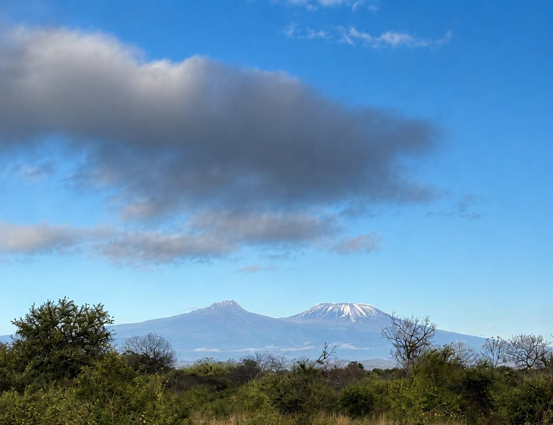 Mount Kilimanjaro viewed from Finch Hattons in Tsavo West National Park, Kenya