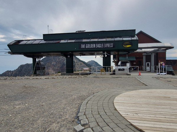 Golden Eagle Express gondola summit station at Kicking Horse Mountain Resort near Golden, British Columbia