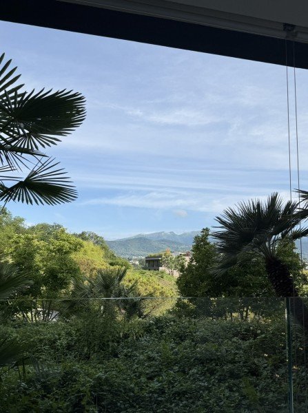 Lake Lugano and surrounding hills viewed from our patio