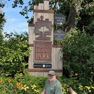 Randy at Prince's Island Park in Calgary on Day 7 of our Canadian Rockies trip