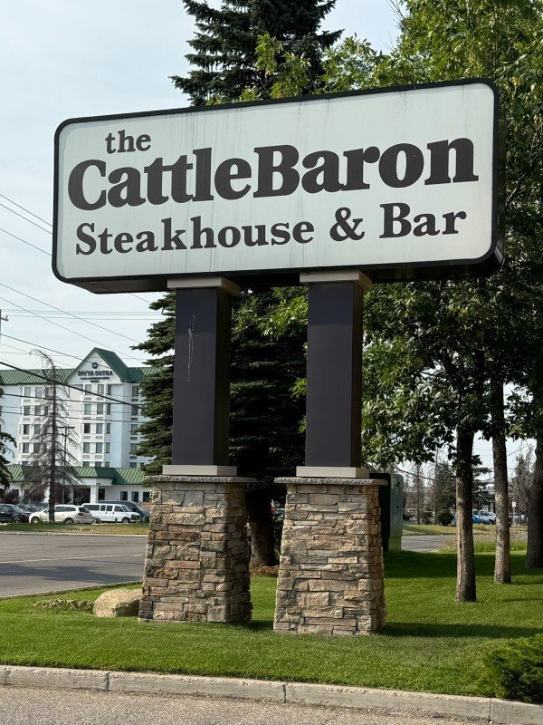 CattleBaron Steakhouse & Bar sign in Calgary, Alberta