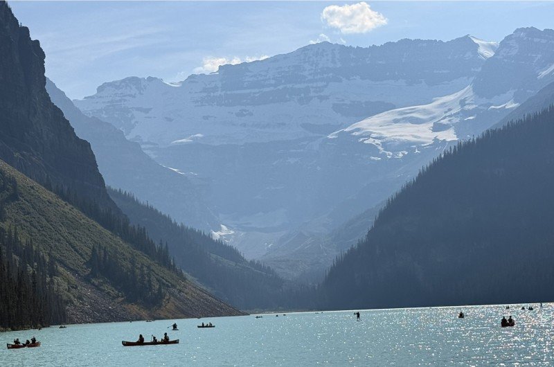 Glacier and mountain view above Lake Louise
